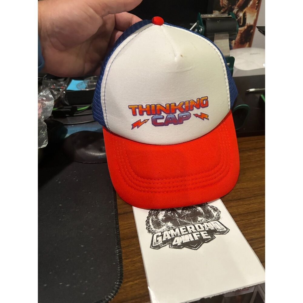 Stranger Things Dustin Thinking Cap Trucker Hat Blue Red Mesh Snapback # 01